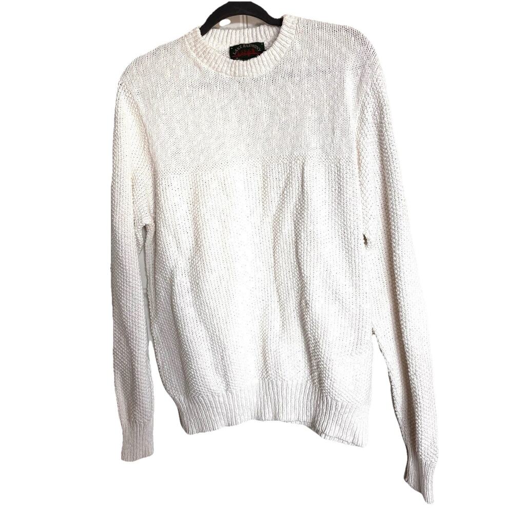 Vintage Lake Harmony Rowing Club Men’s White Fisherman’s Sweater XL Made In USA